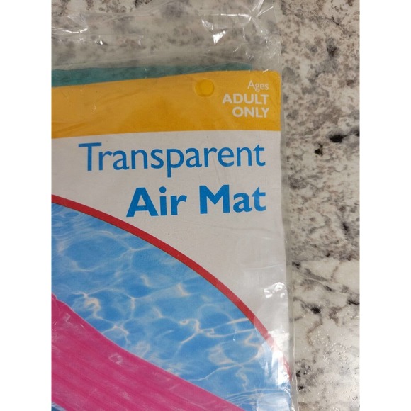 Sand N Sun Air Mattress Pool Float Blue Inflatable Transparent Raft Adult 6 Ft - Picture 4 of 6